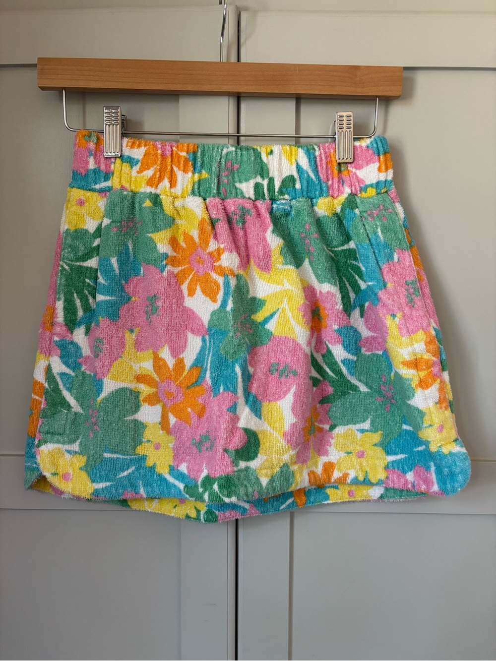 Show Me Your MuMu Floral Terry Mini Skirt in Pink Green Yellow